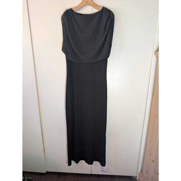 ASOS Design Mesh Cape Detail Black Maxi Dress - Picture 8 of 12